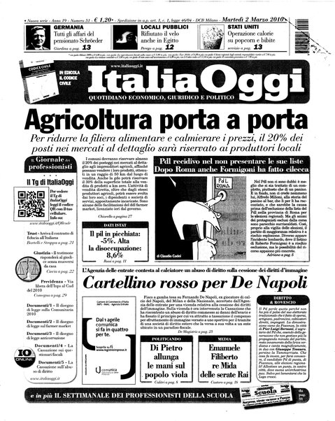 Italia oggi : quotidiano di economia finanza e politica